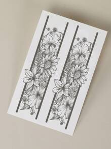 1張印花紋身貼紙 - 黑色 - 查看 6