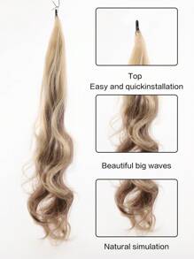 超長小波浪馬尾合成纖維接髮 - 彩色 - 查看 3