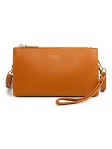 迷你方包字母細節時尚風格 - 棕色 - 查看 2