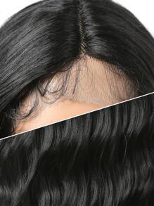 Pelucas negras de encaje con parte en T, peluca sintética ondulada rizada Extra larga de 30 pulgadas, peluca negra para mujeres, pelucas de densidad 13*4*1 para uso diario en fiestas - Negro - Ver 5