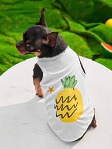 PETSIN 1入組鳳梨印花寵物背心 - 彩色 - 查看 1