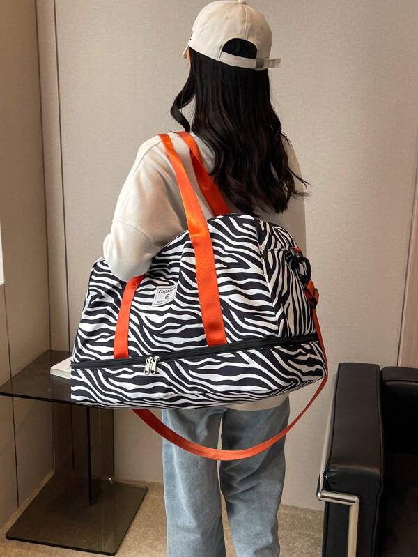 New Commuter Large Capacity Multifunctional Travel Bag, Cow/Zebra Print, Letter/Leopard Print, Unisex For Students, Fashionable Casual Bag, Couple Travel Bag, Valentine's Day Gift, Waterproof Fabric, Travel Backpack, Summer Carry-On, Overnight Bag, Luggage Bag, Separation Of Dry And Wet, With Shoe Compartment, Easy To Fold, Expandable, Multifunctional, With Zipper, For Business Trips, Travel, School, Return Home, Luggage Bag For Suitcase Gym Bag Duffle Bag Weekend Bag Duffel Bag For Luggage Carry On Bag College Bag Luggage Bags Weekender Bag Hospital Bag Holiday Winter
