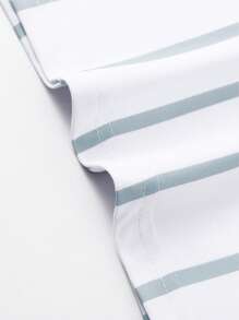 Manfinity Campus Court Men Striped & Letter Graphic Coconut Tree Basketball Jersey - White - View 3