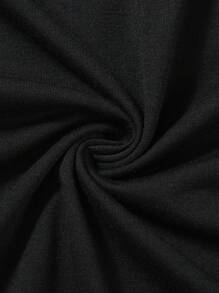 ROMWE MEN Anime Guys Japanese Letter & Dragon Graphic Tee - Black - View 5