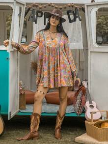 Rusttydustty 1 chiếc váy ren đính hoa tay giám mục - Nhiều màu - Xem 4