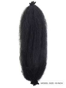 Medium Curly Synthetic Hair Extension - Black - View 3