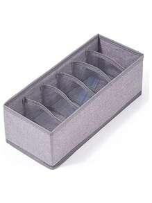 1pc Grey Sock Underwear Organizer Divider, Minimalist Polyamide Multi-grid Underwear Storage Box For Home - Grey - View 2