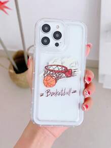 Basketball Pattern Clear Phone Case Boy Phone Cases - Black - View 1