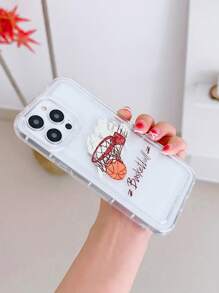 Basketball Pattern Clear Phone Case Boy Phone Cases - Black - View 2