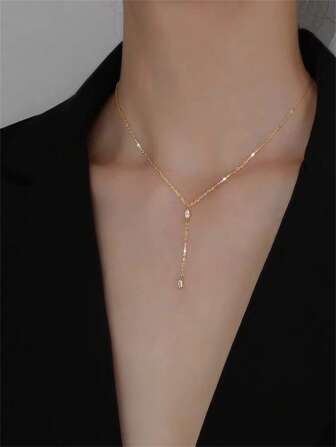 Collar en Y zirconia cúbica adorno