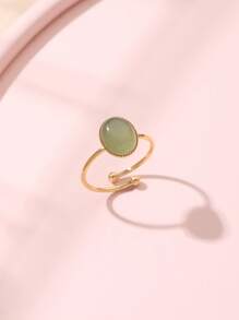 Nhẫn trang trí hình bầu dục bằng đá - Nhiều màu - Xem 3