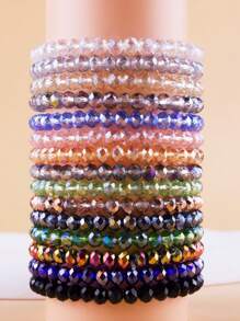 15入組/套水晶串珠手環 - 彩色 - 查看 4