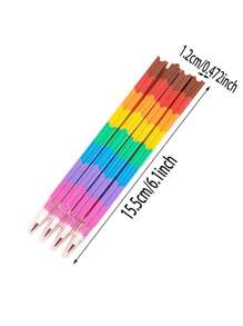4入組混色鉛筆帶20入組鉛筆芯,創意多用途可拆卸鉛筆適用於學生 - 彩色 - 查看 5