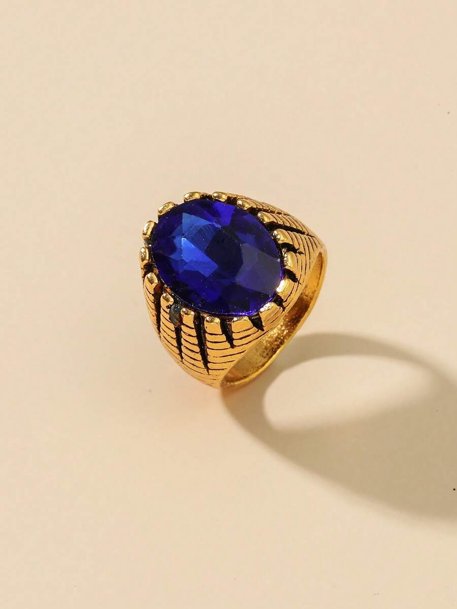 寶石裝飾戒指 - 銅色 - 查看 1