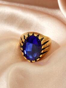 寶石裝飾戒指 - 銅色 - 查看 2