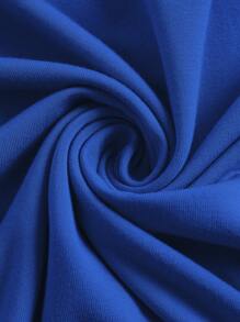 SHEIN BASICS Plus Solid Pocket Patched Tee - Royal Blue - View 5