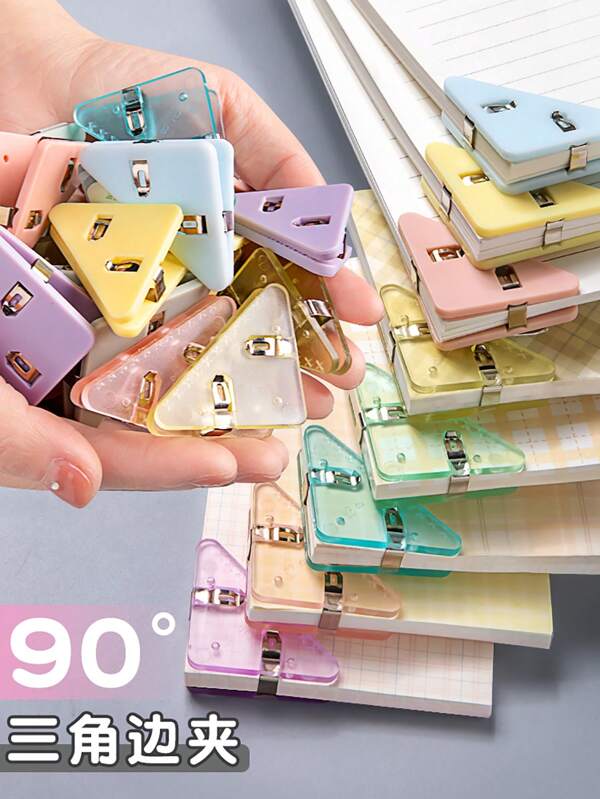 15pcs Mixed Color Triangle Corner Clip, Simple Multipurpose Corner