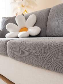 1 pièce Coussin de siege en jacquard extensible canapé siège poussière sombre gris en polyester canapé pour salon - Gris foncé - Voir 6