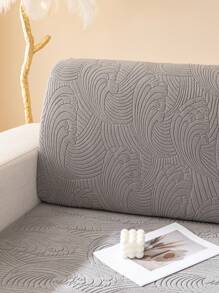 1 pièce Coussin de siege en jacquard extensible canapé siège poussière sombre gris en polyester canapé pour salon - Gris foncé - Voir 7