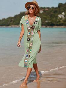 Crochet Insert Cover Up - Mint Green - View 4