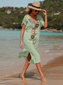 Crochet Insert Cover Up - Mint Green - View 5