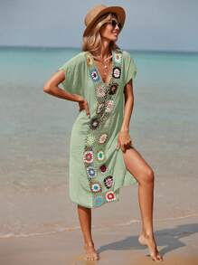 Crochet Insert Cover Up - Mint Green - View 6