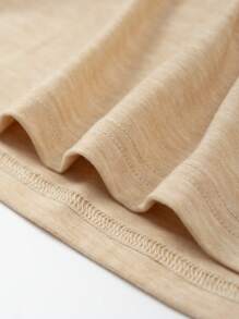 SHEIN Essnce 骷髅和蝴蝶印花 T 恤 图案 T 恤 女士上衣 - 卡其色 - 查看 4