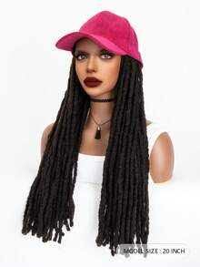 Medium Faux Locs Braid Tóc giả tổng hợp có nắp - màu đen - Xem 2