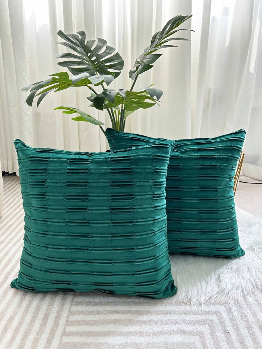 1 Màu Xếp Ly Đệm Mà Không Làm Đầy, xanh Vải Dệt Kim Ném Gối Cho Ghế Sofa, Ghế Sofa - màu xanh lá - Xem 1