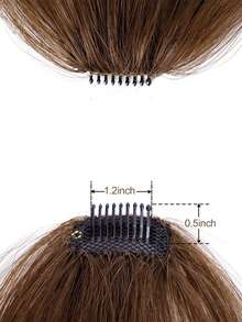 Short Straight Synthetic Hair Bangs With Sideburns - Brown - View 5