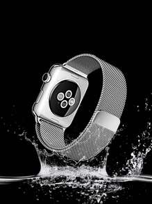 1 件男女通用时尚金属网状表带，兼容 Apple Watch 38 毫米 40 毫米 41 毫米 42 毫米 44 毫米 45 毫米 46 毫米 49 毫米，兼容 Apple Watch Series 10 9 8 7 6 5 4 3 2 1 SE - 銀色 - 查看 4