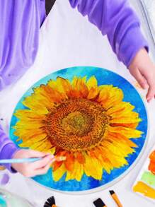 3 pezzi di tele su telaio rotonde da 8 pollici, 10 pollici e 12 pollici, pannelli bianchi per pittura adatti per olio, acrilico, acquerello e artigianato