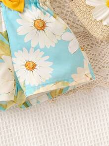 Baby Bow Front Cami Top & Floral Print Shorts - Multicolor - View 3