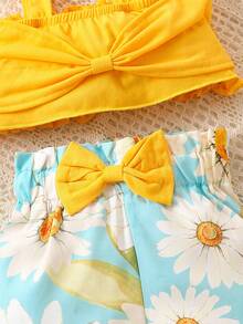 Baby Bow Front Cami Top & Floral Print Shorts - Multicolor - View 5