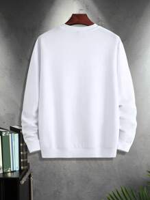 Manfinity Homme Men Letter Graphic Sweatshirt - White - View 2