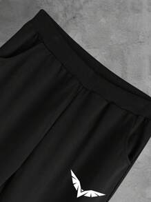 Manfinity Homme Men Graphic Print Tee & Sweatpants - Black - View 4