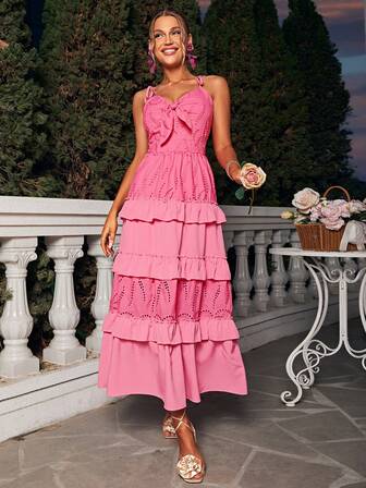 Glamaker 前結び フリル裾 キャミドレス