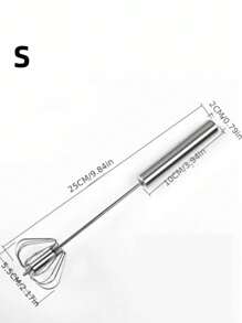 1pc Stainless Steel Whisk - Silver - View 4