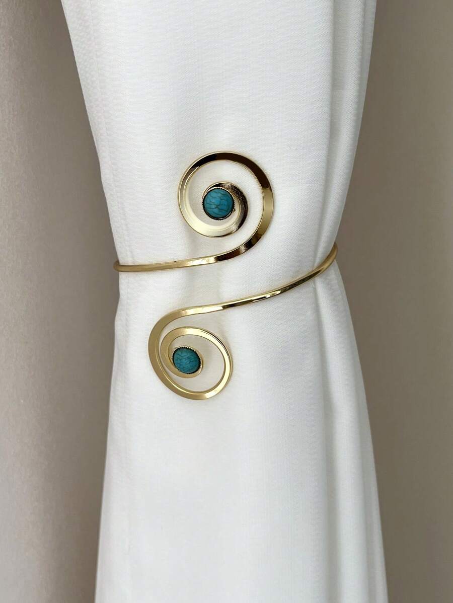 1pc Spiral Design Curtain Holdback - Multicolor - View 1