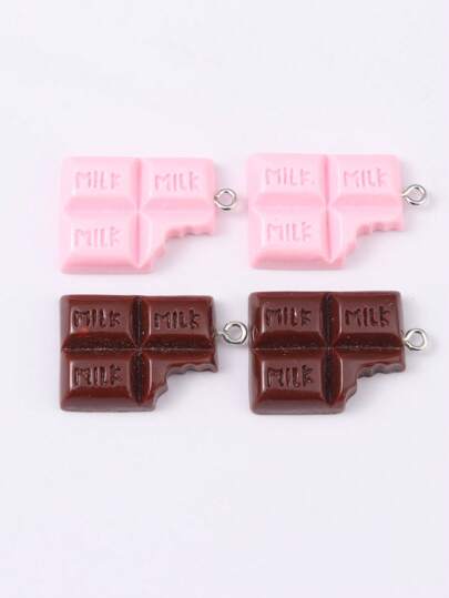 10入組/套時尚合成樹脂巧克力DIY吊墜適合女士DIY首飾製作