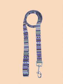 1pc Geometric Pattern Pet Leash - Blue - View 1