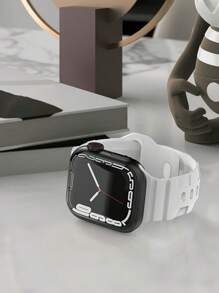 1 dây đeo đồng hồ silicon trắng tương thích với Apple Watch - trắng - Xem 4