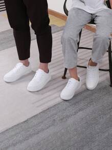 1雙運動防滑男士滑冰繫帶白色低幫運動鞋 - 白色 - 查看 5