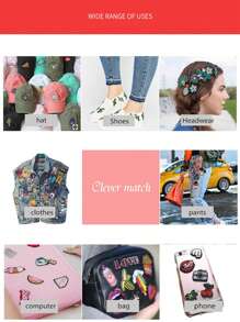 1 miếng dán hình nấm tròn nhỏ, miếng dán sắt dễ thương để may vá - Nhiều màu - Xem 6