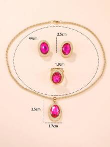 4入组/套寶石裝飾首飾套裝