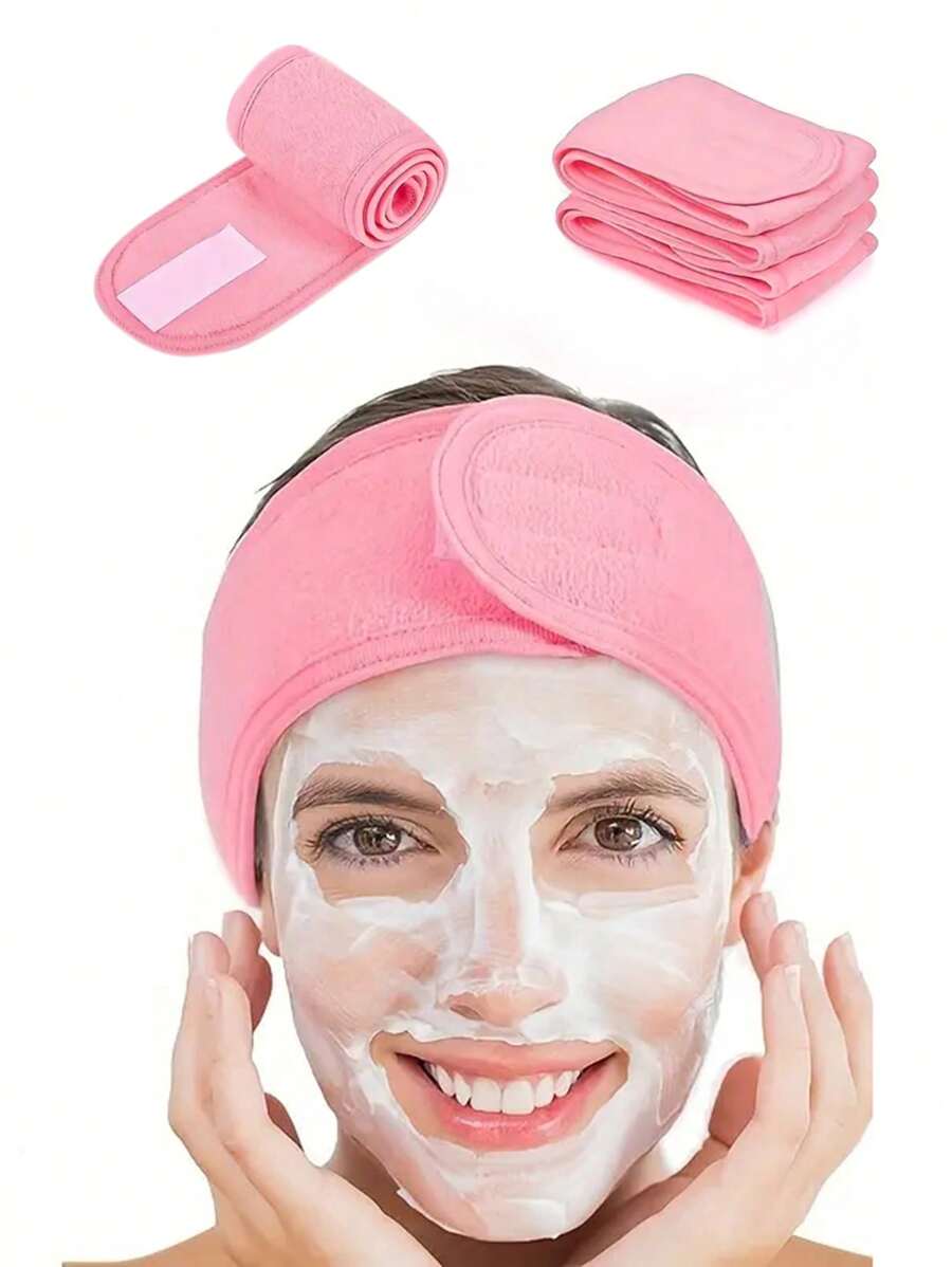 Plain Hair Bandana, 1pc Polyester Easy Use Adjustable Makeup Headband For All Hair Types, Skincare, Room Decor, Home Decor, Bedroom Decor, Bathroom, Christmas Gifts, Bathroom Decor, Wedding, Christmas Party, Mom Gifts, Home, Room, House Decor, Christmas Gift, Gifts For Mom, Birthday, Pink Room Decor, Bedroom, Mushroom, New Years, Mom, Accessories, Gifts For Dad, Friends, Funny Gift, Skincare Headband, Beauty, Skin Care Products, Spa, Self Care, Skin Care Tools, Face Care, Esthetician Supplies, Skin, Face Wash, Facial - Pink - View 1