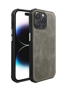 Habyby Men Texture PU Anti-fall Elegant Phone case Compatible With iPhone15/15Plus/15Pro/15Promax - Grey - View 2
