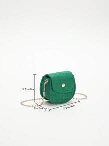 Girls Crocodile Embossed Flap Saddle Bag - Green - View 5