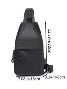 Men Crossbody Shoulder Chest Bag Sling Backpack With USB Port Sling Bag Sport Bag For High School University Student For Travel College School College Bag Fathers Day Gifts Summer Dad Freshman For Books Back To School Multi-Functional Dorm Halloween Gifts For Men Fall Christmas Scream Men Bag Belt Bag Travel Bag Sling Bag For Men Winter Christmas Gifts Fanny Pack Bum Bag Outdoor Thanksgiving Holiday Storage Bag Messenger Bag Shoulder Bag Rider Bag - Black - View 2