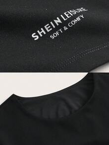 Lifespree 鏤空後扭結短款運動T恤 - 黑色 - 查看 6